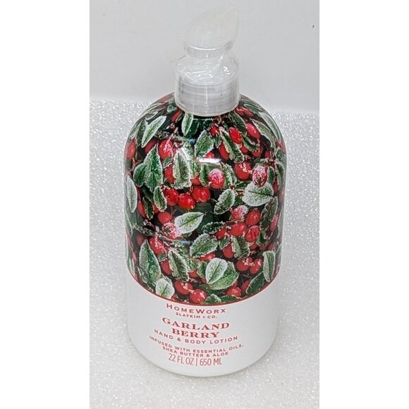 HomeWorx By Slatkin & Co. Garland Berry Hand & Body Lotion 22 Oz Essential Oils - Picture 1 of 3